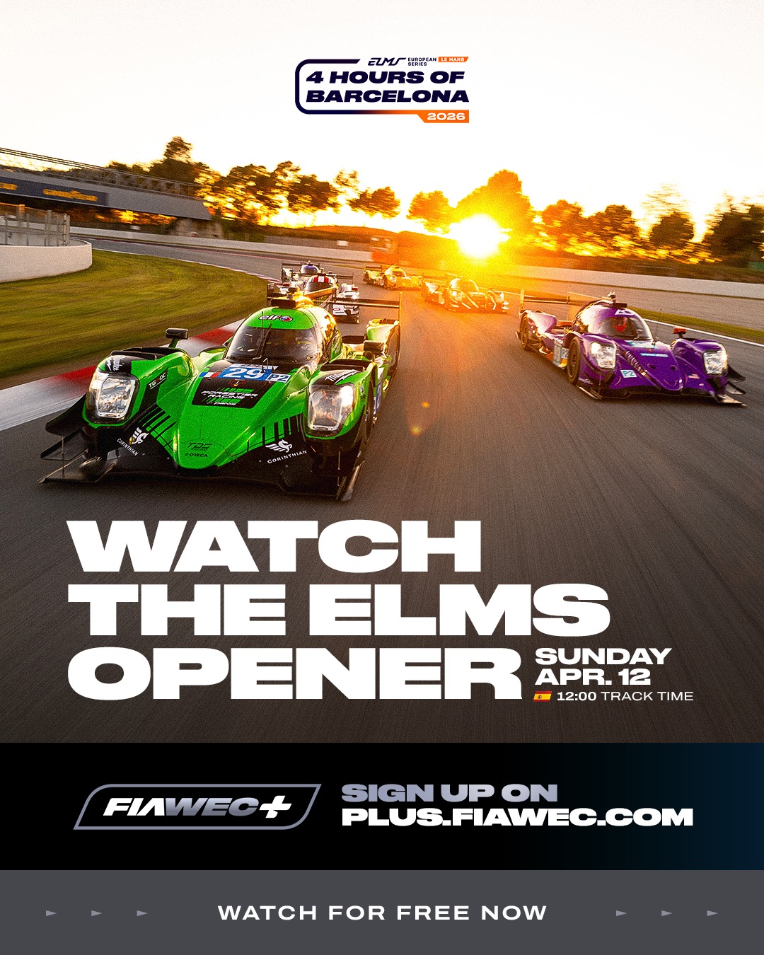 ELMS goes live on FIAWEC+ this season 📺 Starting Saturday 11 April with Qualifying in Barcelona, you