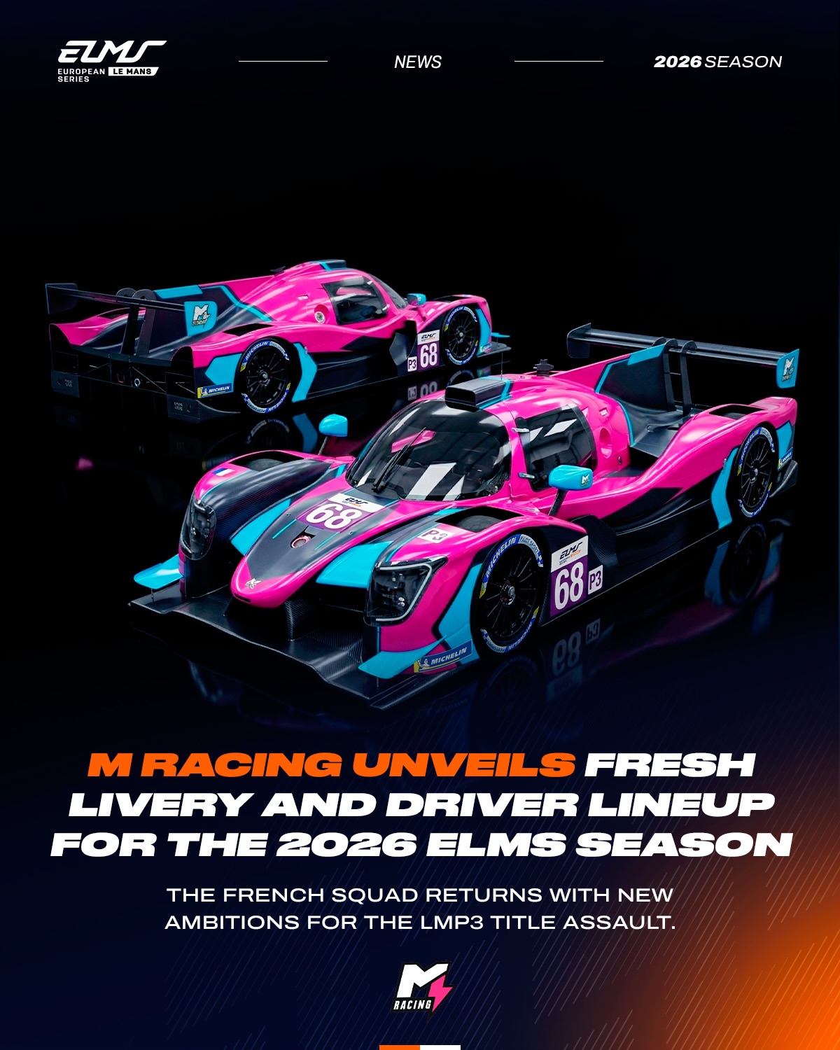 Striking colors, clear ambitions. @mracing_official presents its LMP3 livery and driver lineup for 2