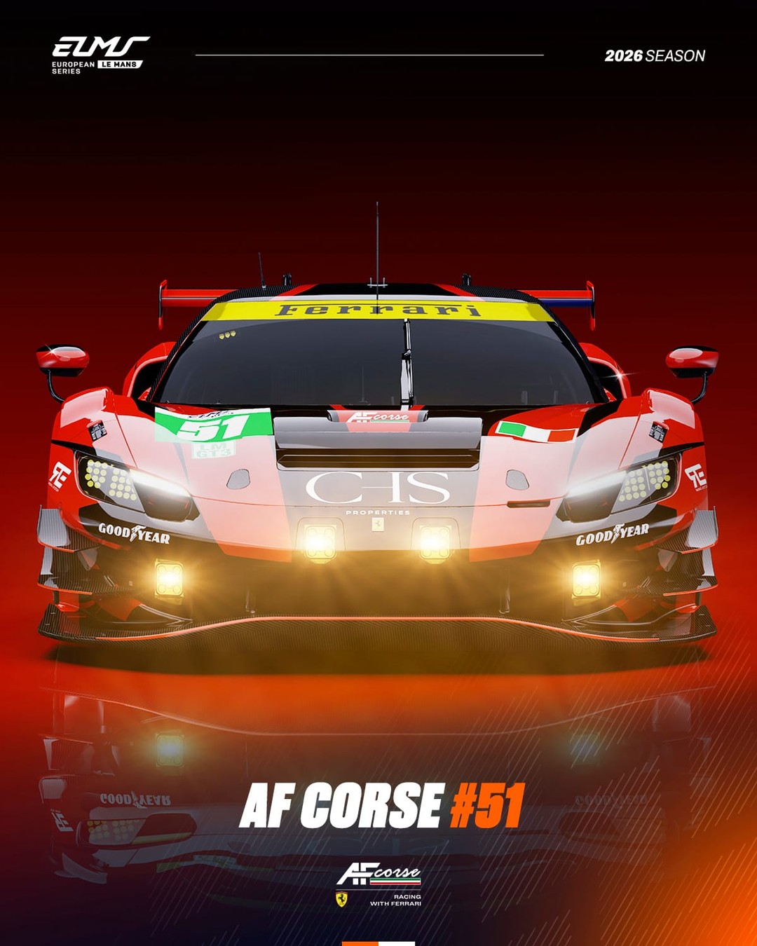 Red. Black. Bold. 🔴⚫ The No.51 @afcorse_official Ferrari 296 GT3 Evo returns to the LMGT3 grid with 