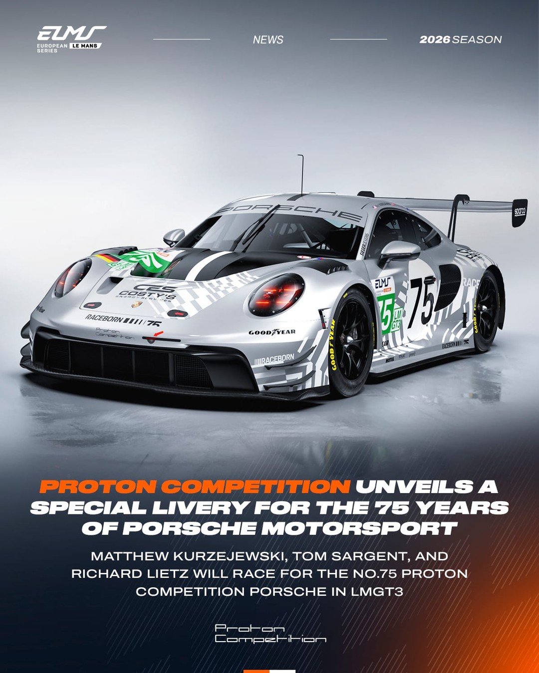 75 years of Porsche Motorsport, celebrated in style. ✨ @protoncompetition reveals a stunning special