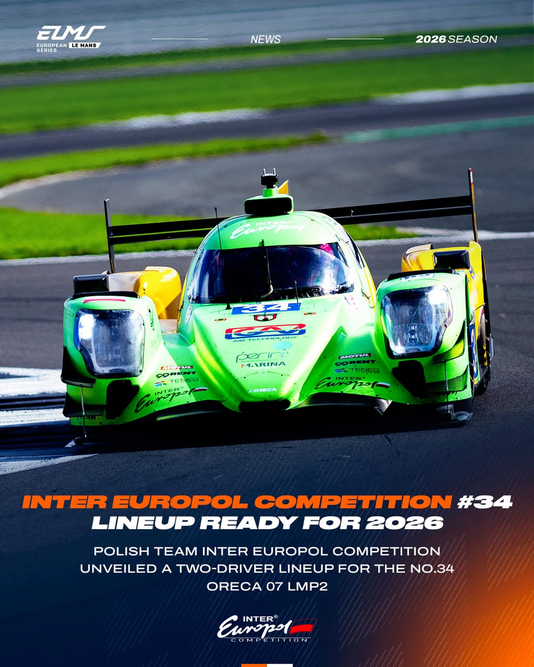 A unique lineup on the LMP2 grid. 👊 @intereuropolcompetition’s No.34 entry will run with the only tw