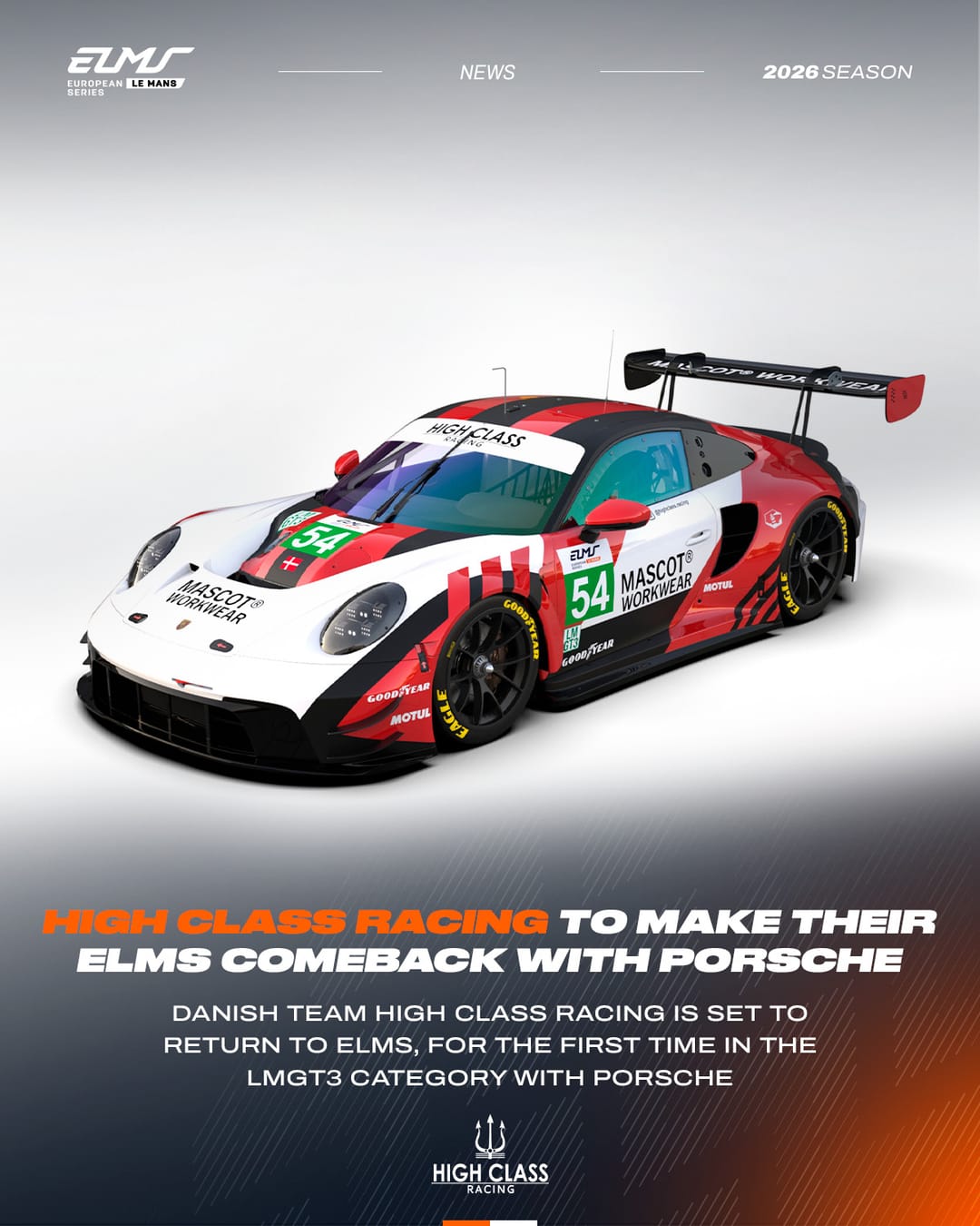 They’re ready to fight back. @highclass.racing returns to #ELMS in 2026 🙌 The historic Danish team i